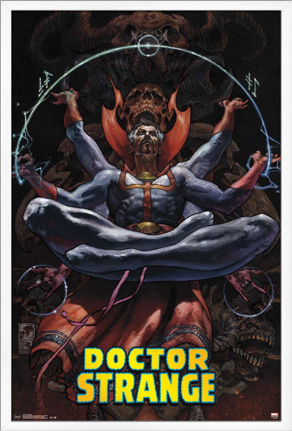 Marvel Comics - Doctor Strange - Meditating Wall Poster, 22.375" x 34", Framed
