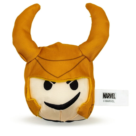 Marvel Comics Dog Toy, Loki Smirking Face Round Pet Toy, Plush