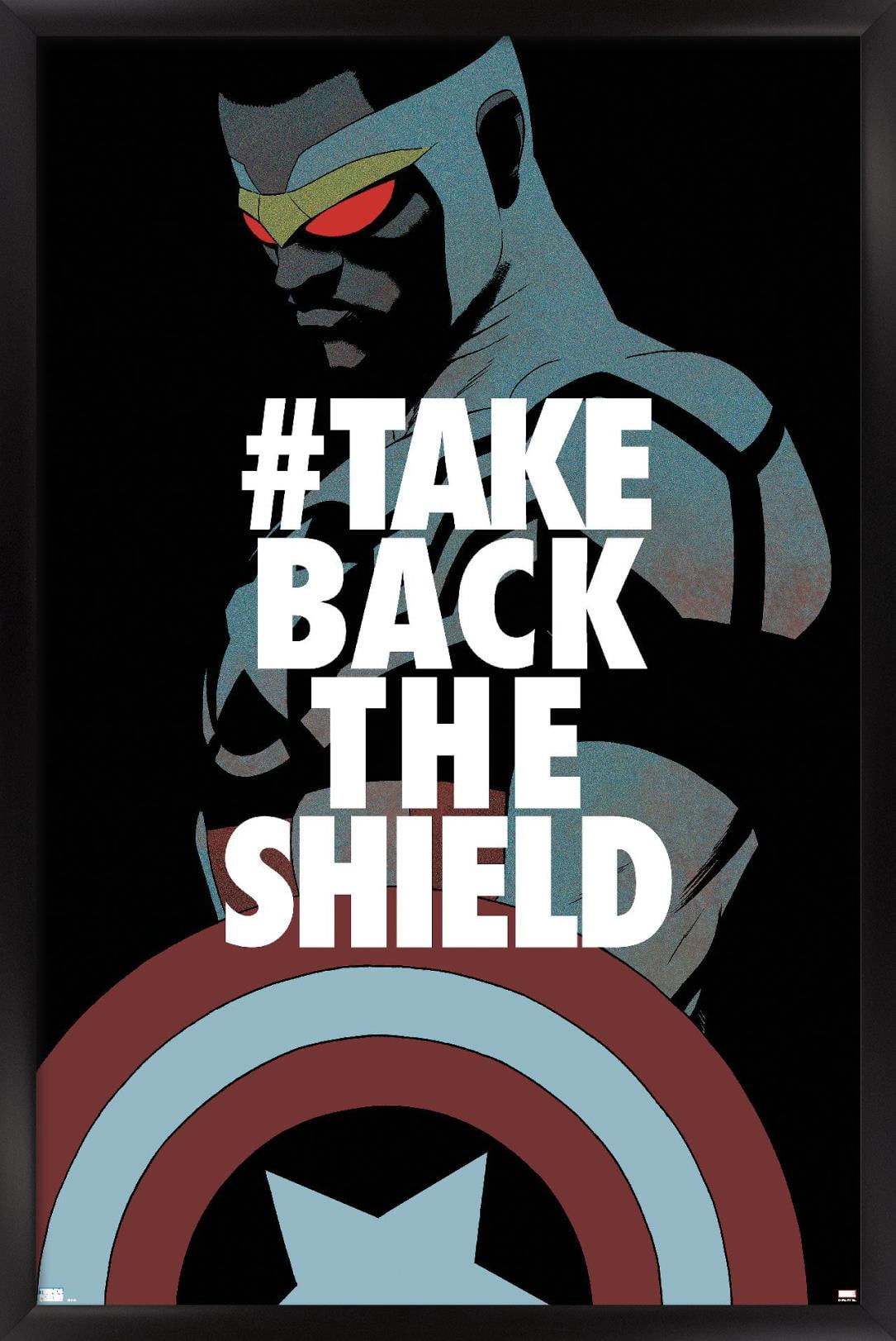 Marvel Comics - Falcon - Take Back the Shield Wall Poster, 22.375" x 34", Framed