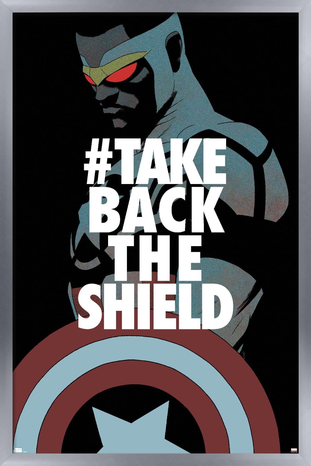 Marvel Comics - Falcon - Take Back the Shield Wall Poster, 22.375" x 34", Framed