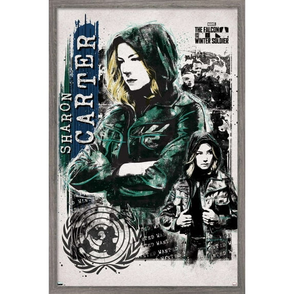 Marvel Comics Falcon and Winter Soldier - Sharon Carter Wall Poster, 14.725" x 22.375", Framed