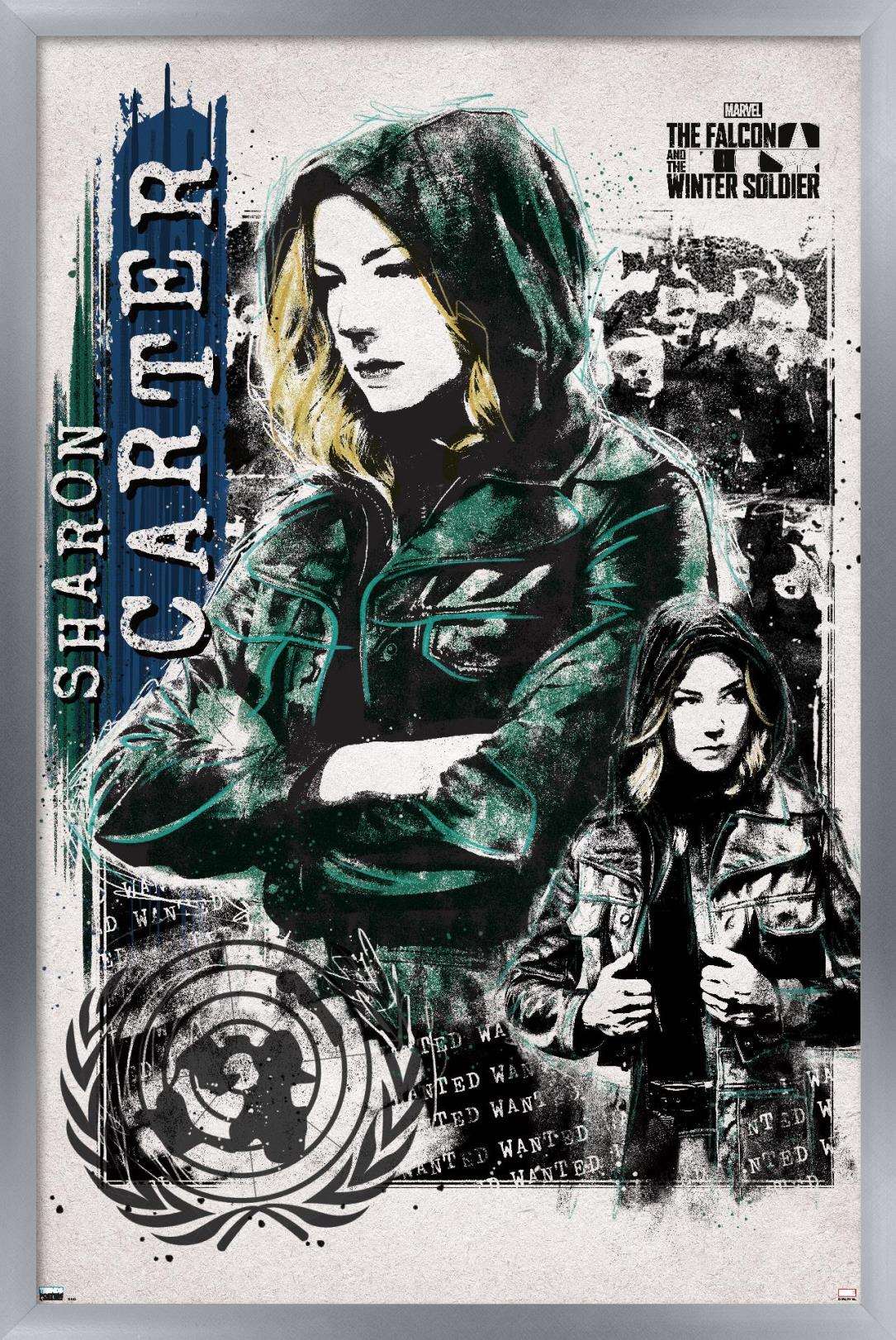 Marvel Comics Falcon and Winter Soldier - Sharon Carter Wall Poster, 22.375" x 34", Framed
