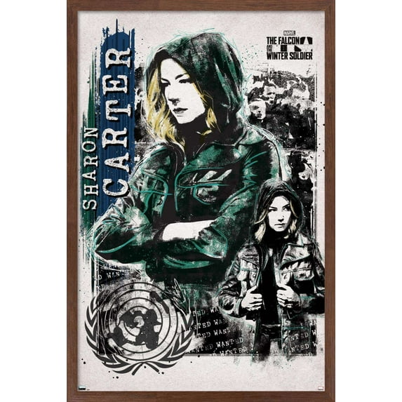 Marvel Comics Falcon and Winter Soldier - Sharon Carter Wall Poster, 22.375" x 34", Framed