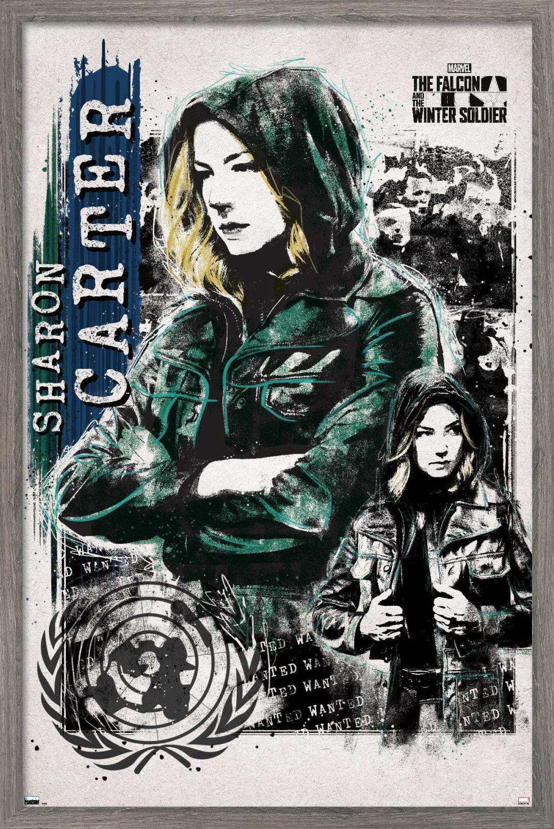 Marvel Comics Falcon and Winter Soldier - Sharon Carter Wall Poster, 22.375" x 34", Framed