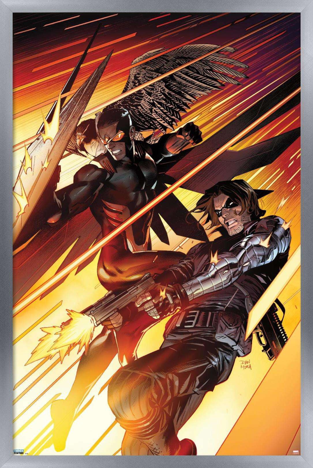 Marvel Comics Falcon and Winter Soldier - Team-Up Wall Poster, 14.725" x 22.375", Framed