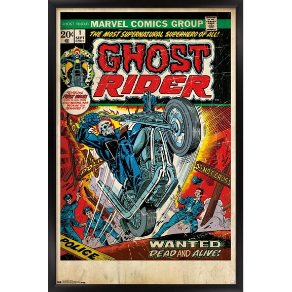 Marvel Comics - Ghost Rider - Cover #1 Wall Poster, 22.375" x 34", Framed