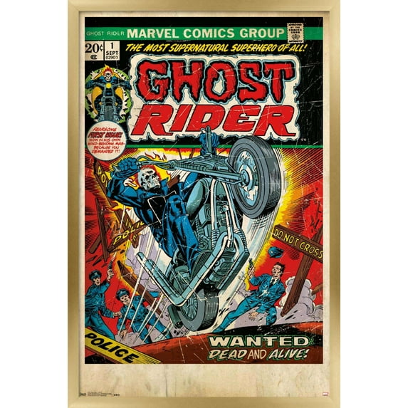 Marvel Comics - Ghost Rider - Cover #1 Wall Poster, 22.375" x 34", Framed