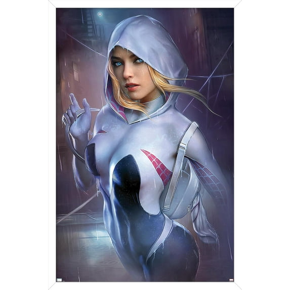 Marvel Comics - Ghost Spider - Ghost Spider #1 Variant Cover Wall Poster, 14.725" x 22.375", Framed