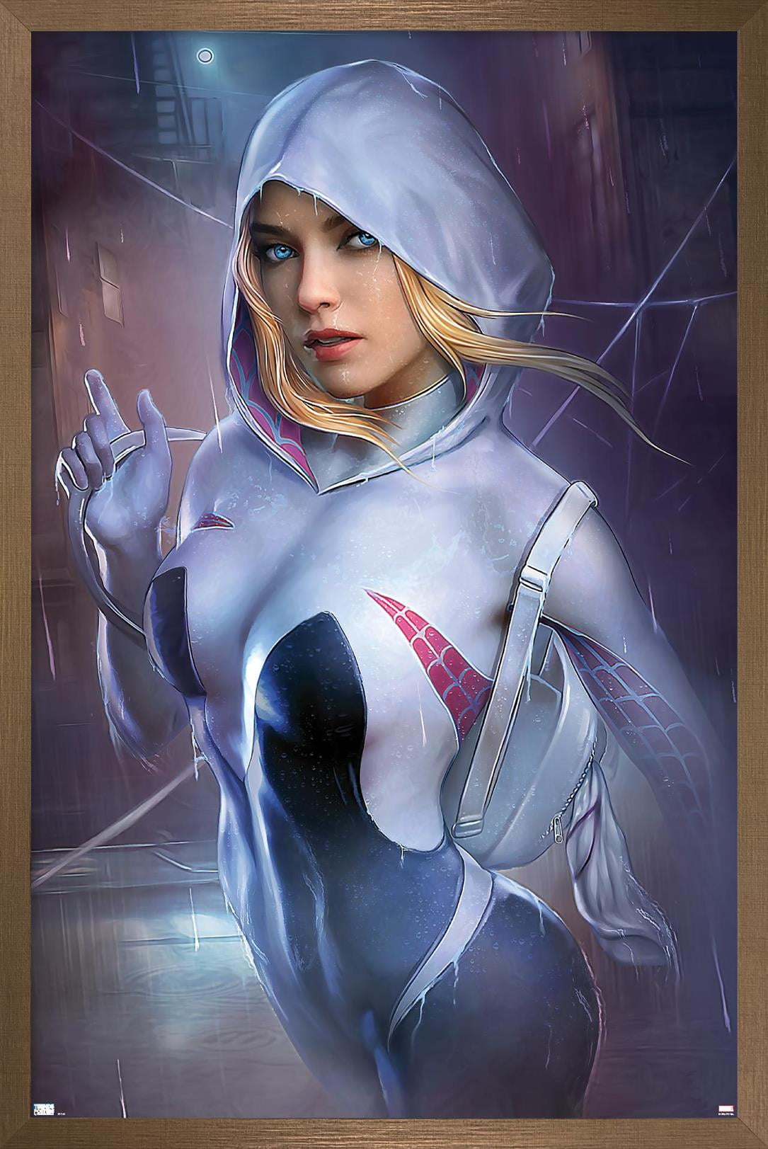 Marvel Comics - Ghost Spider - Ghost Spider #1 Variant Cover Wall Poster, 22.375" x 34", Framed