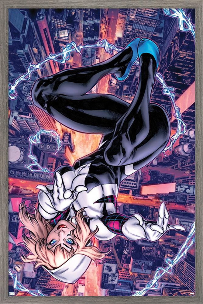 Marvel Comics - Ghost Spider - Ghost Spider #1 Variant Wall Poster, 14.725" x 22.375", Framed
