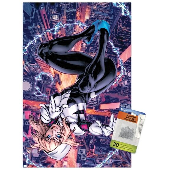 Marvel Comics - Ghost Spider - Ghost Spider #1 Variant Wall Poster with Pushpins, 14.725" x 22.375"