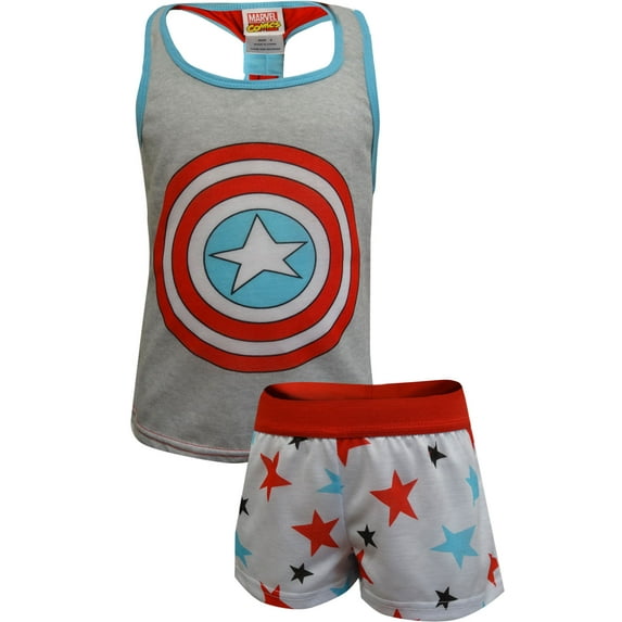 Marvel Comics Girls Marvel Comics Captain America Shortie Pajama (6)