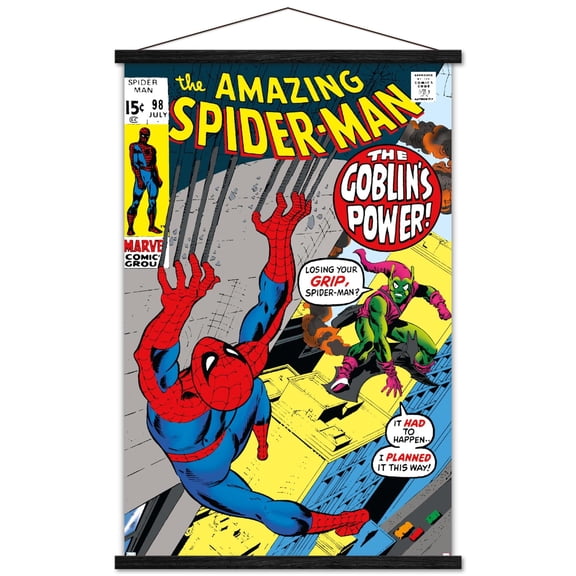 Marvel Comics - Green Goblin - The Amazing Spider-Man #98 Wall Poster with Wooden Magnetic Frame, 22.375" x 34"