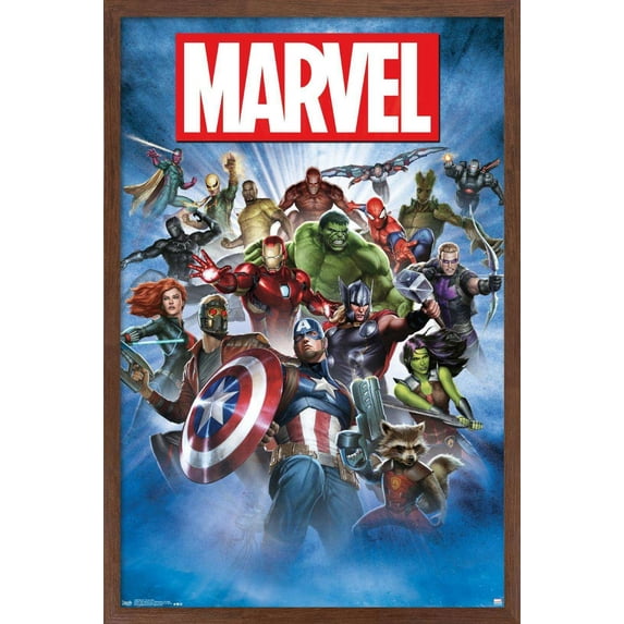 Marvel Comics - Group Shot Wall Poster, 14.725" x 22.375", Framed