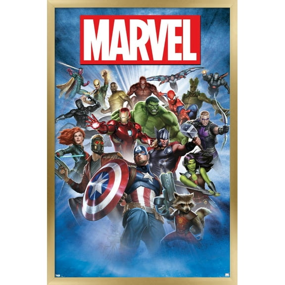 Marvel Comics - Group Shot Wall Poster, 22.375" x 34", Framed