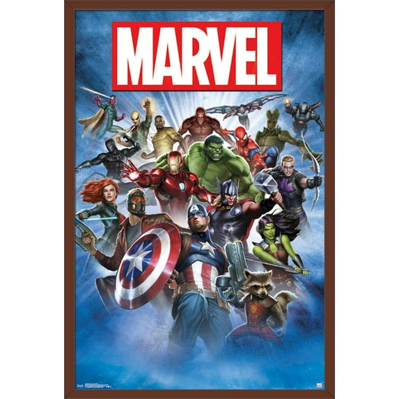 Marvel Comics - Group Shot Wall Poster, 22.375" x 34", Framed
