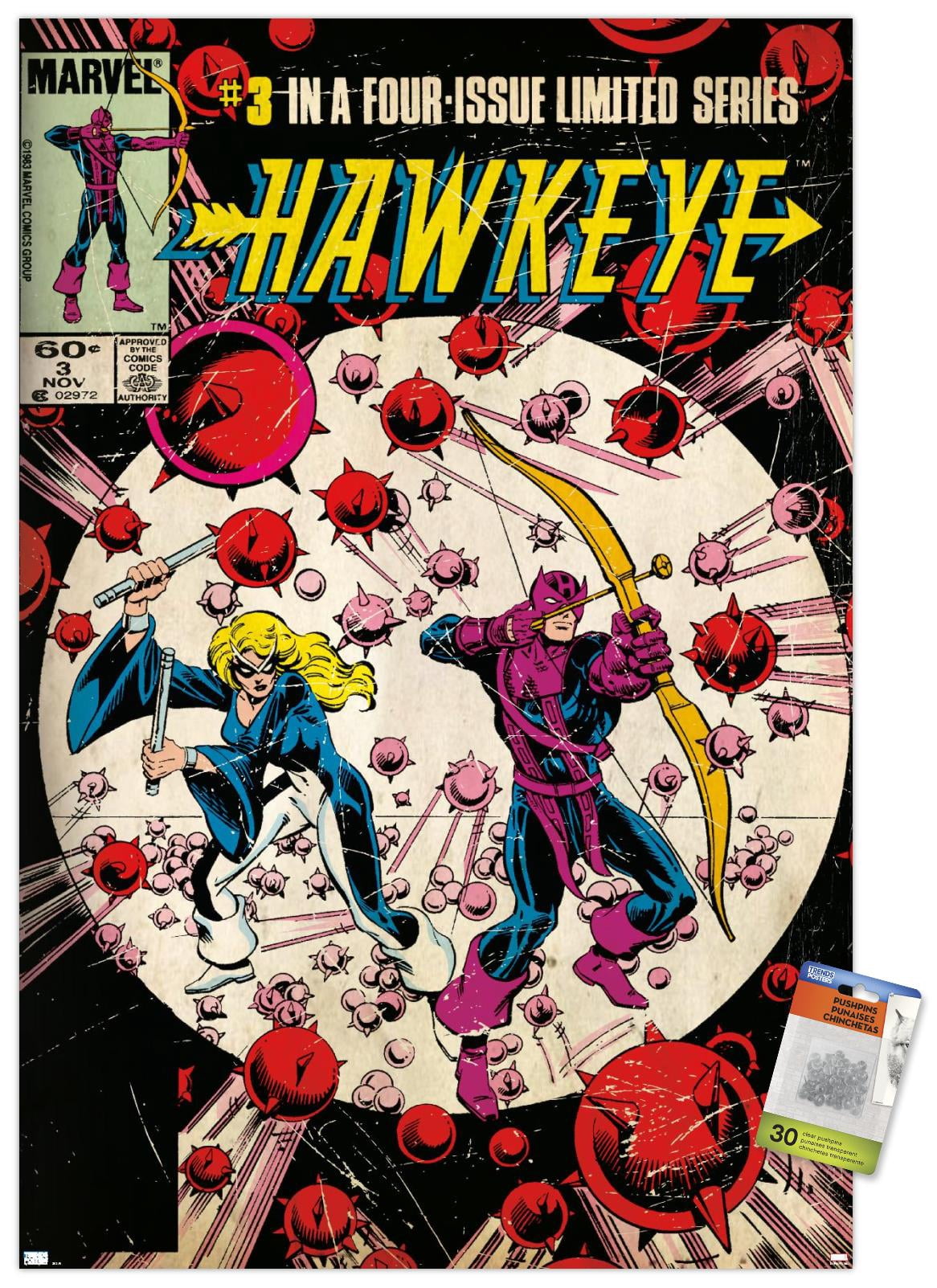 Marvel Comics - Hawkeye - Cover Art Wall Poster with Pushpins, 22.375" x 34"