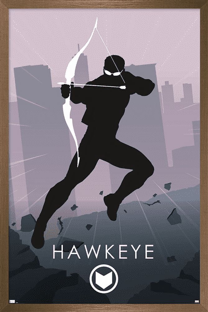 Marvel Comics - Hawkeye - Minimalist Wall Poster, 22.375" x 34", Framed