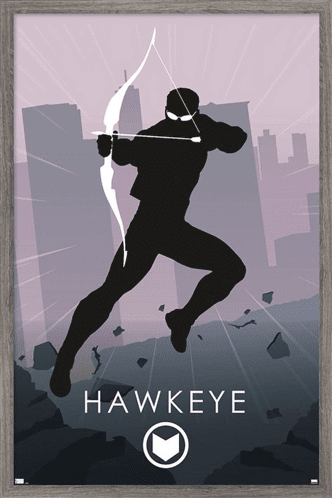 Marvel Comics - Hawkeye - Minimalist Wall Poster, 22.375" x 34", Framed