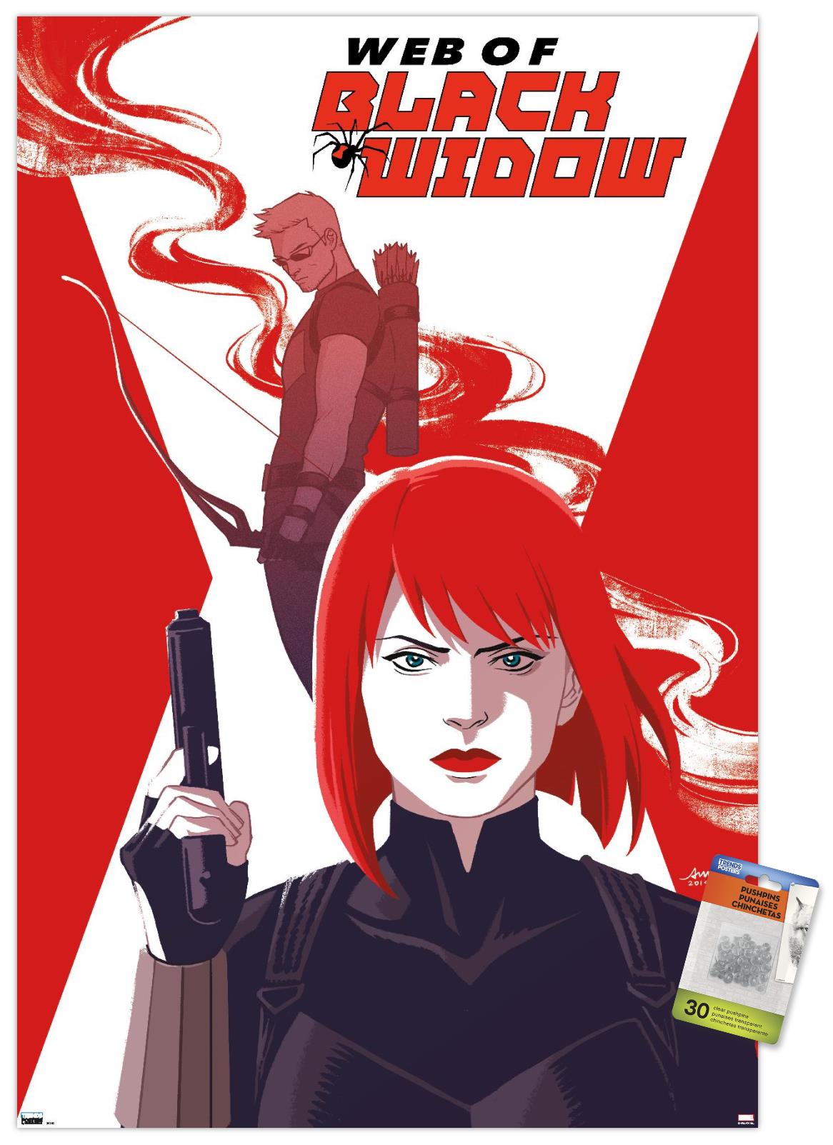 Marvel Comics - Hawkeye - Web Of Black Widow #4 Wall Poster with Pushpins, 22.375" x 34"