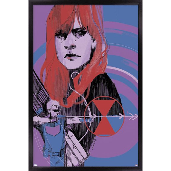 Marvel Comics - Hawkeye and Black Widow - Panel Wall Poster, 22.375" x 34", Framed