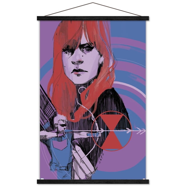 Marvel Comics - Hawkeye and Black Widow - Panel Wall Poster with Wooden ...