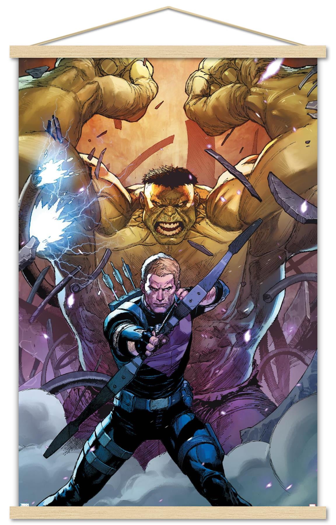 Marvel Comics - Hawkeye and Hulk - Secret Empire #6 Wall Poster with Wooden Magnetic Frame, 22.375" x 34"