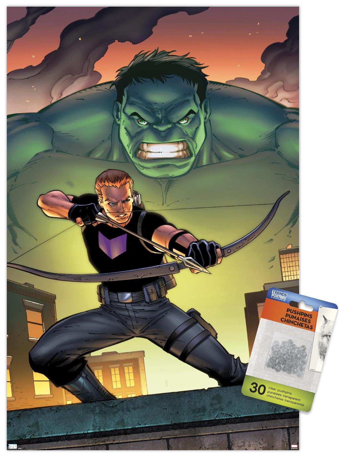 Marvel Comics - Hawkeye and Hulk - The Accused #1 Wall Poster with Pushpins, 14.725" x 22.375"