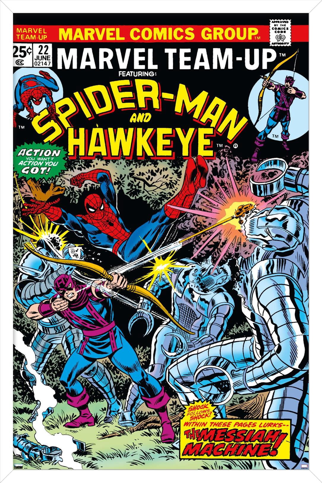 Marvel Comics - Hawkeye and Spider-Man Wall Poster, 22.375" x 34", Framed