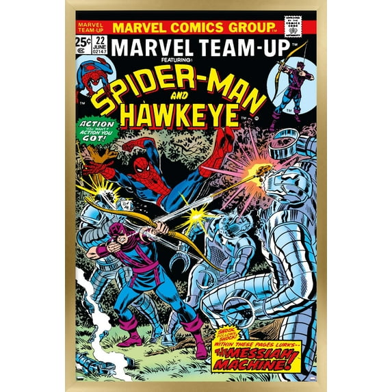 Marvel Comics - Hawkeye and Spider-Man Wall Poster, 22.375" x 34", Framed