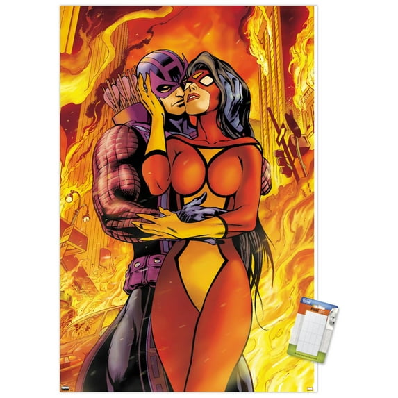 Marvel Comics - Hawkeye and Spider Woman - Avengers #17 Wall Poster, 14.725" x 22.375"