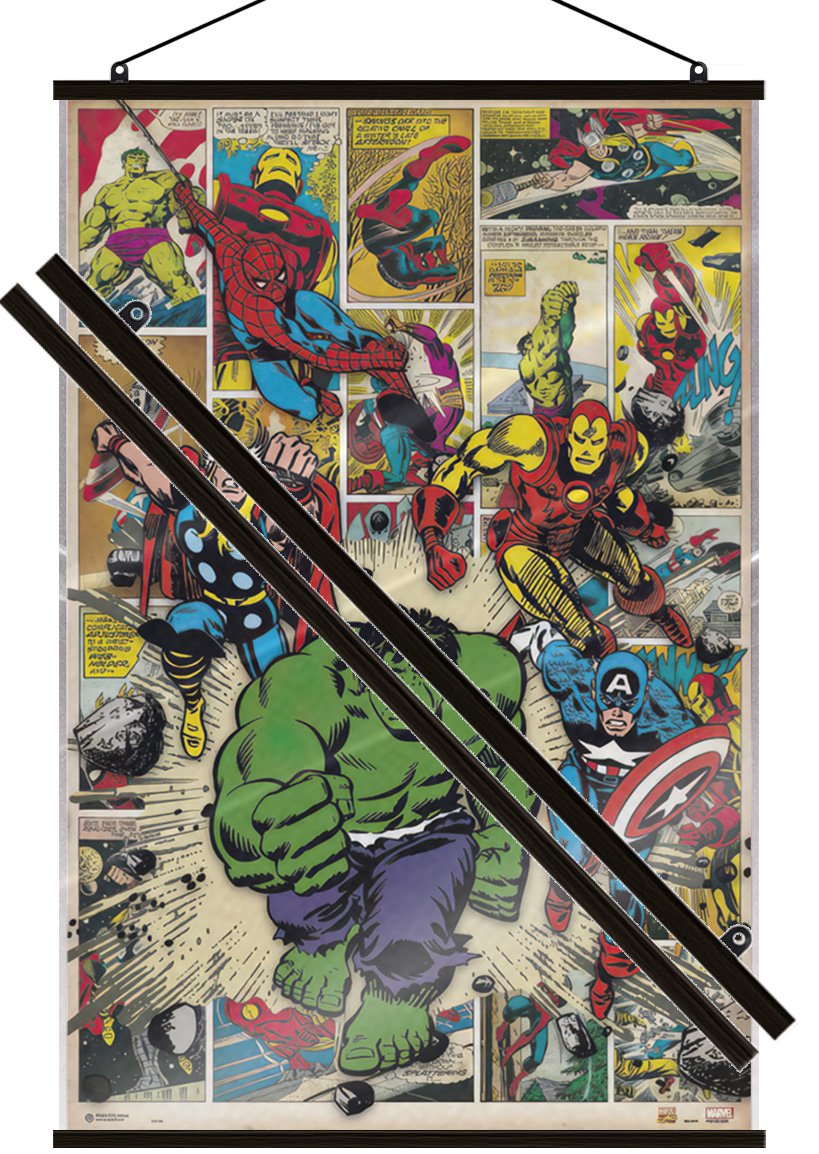 Marvel Comics Heroes - Comic Poster (Spider-Man, Hulk, Iron Man, Thor ...