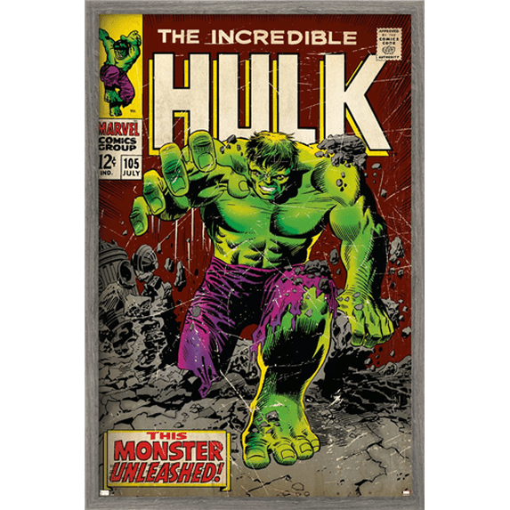 Marvel Comics - Hulk - Incredible Hulk #105 Wall Poster, 22.375" x 34", Framed