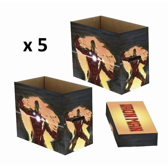 Marvel Comics Invincible Iron Man Short Comic Storage Box- 5 Pack Bundle