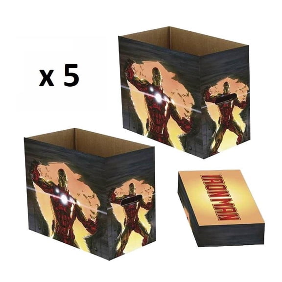 Marvel Comics Invincible Iron Man Short Comic Storage Box- 5 Pack Bundle