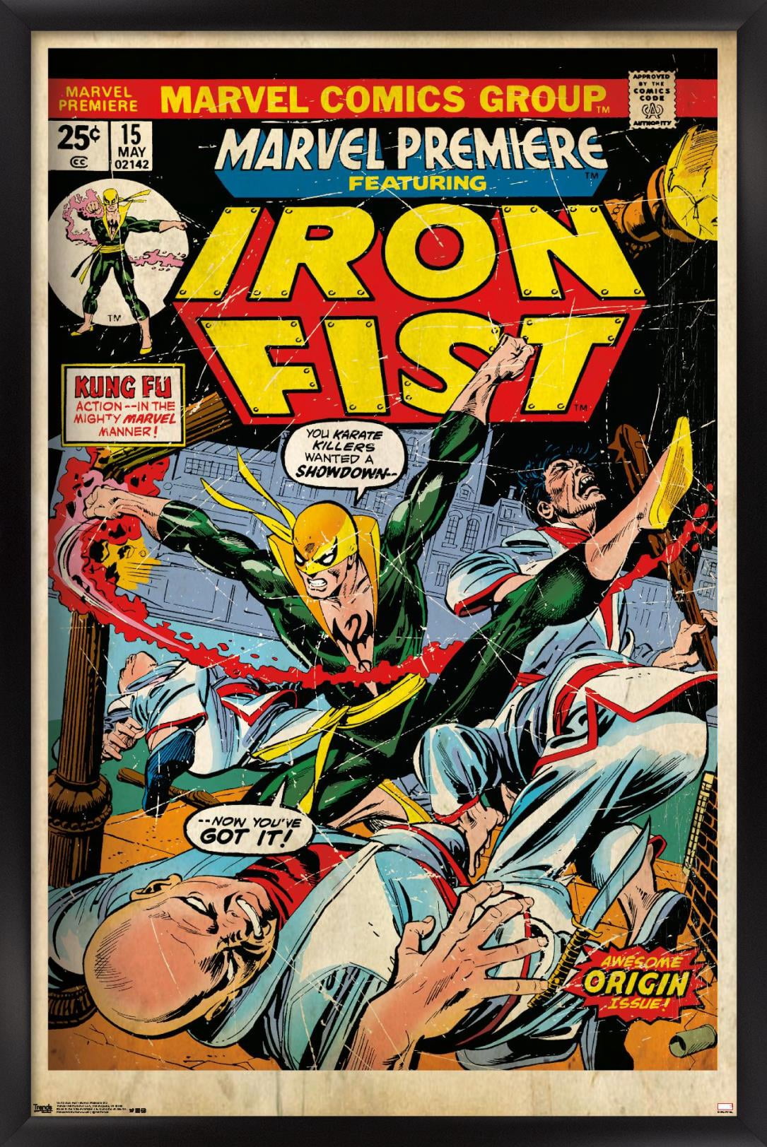 Marvel Comics Iron Fist - Premiere Cover #15 Wall Poster, 22.375" x 34" Framed
