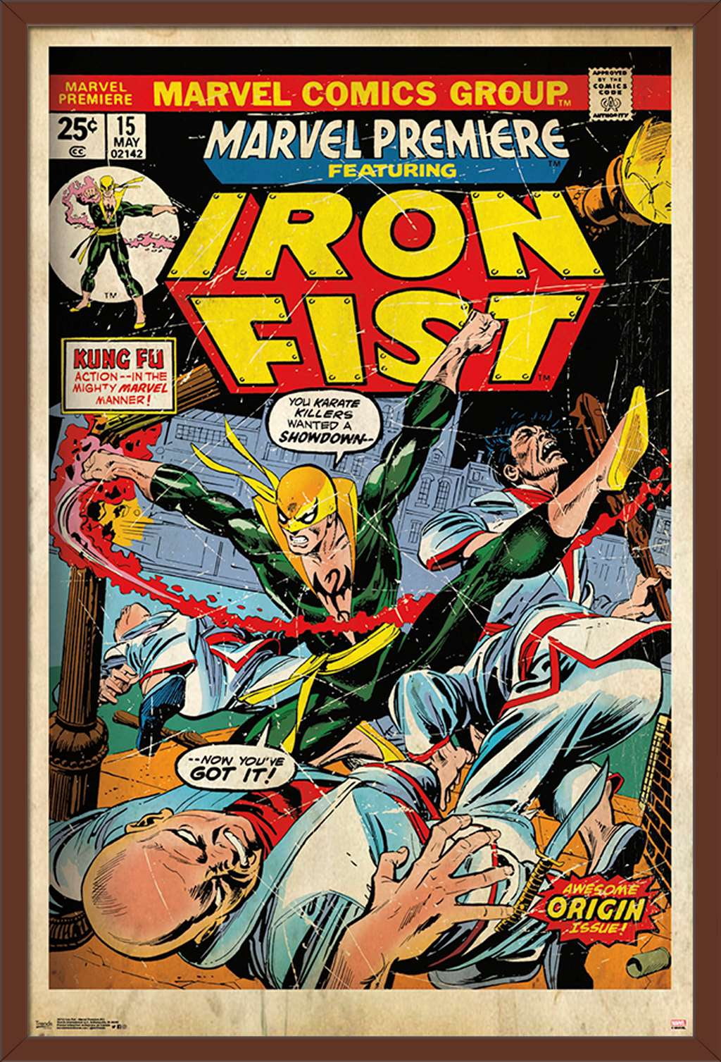 Marvel Comics - Iron Fist - Premiere Cover #15 Wall Poster, 22.375" x 34", Framed