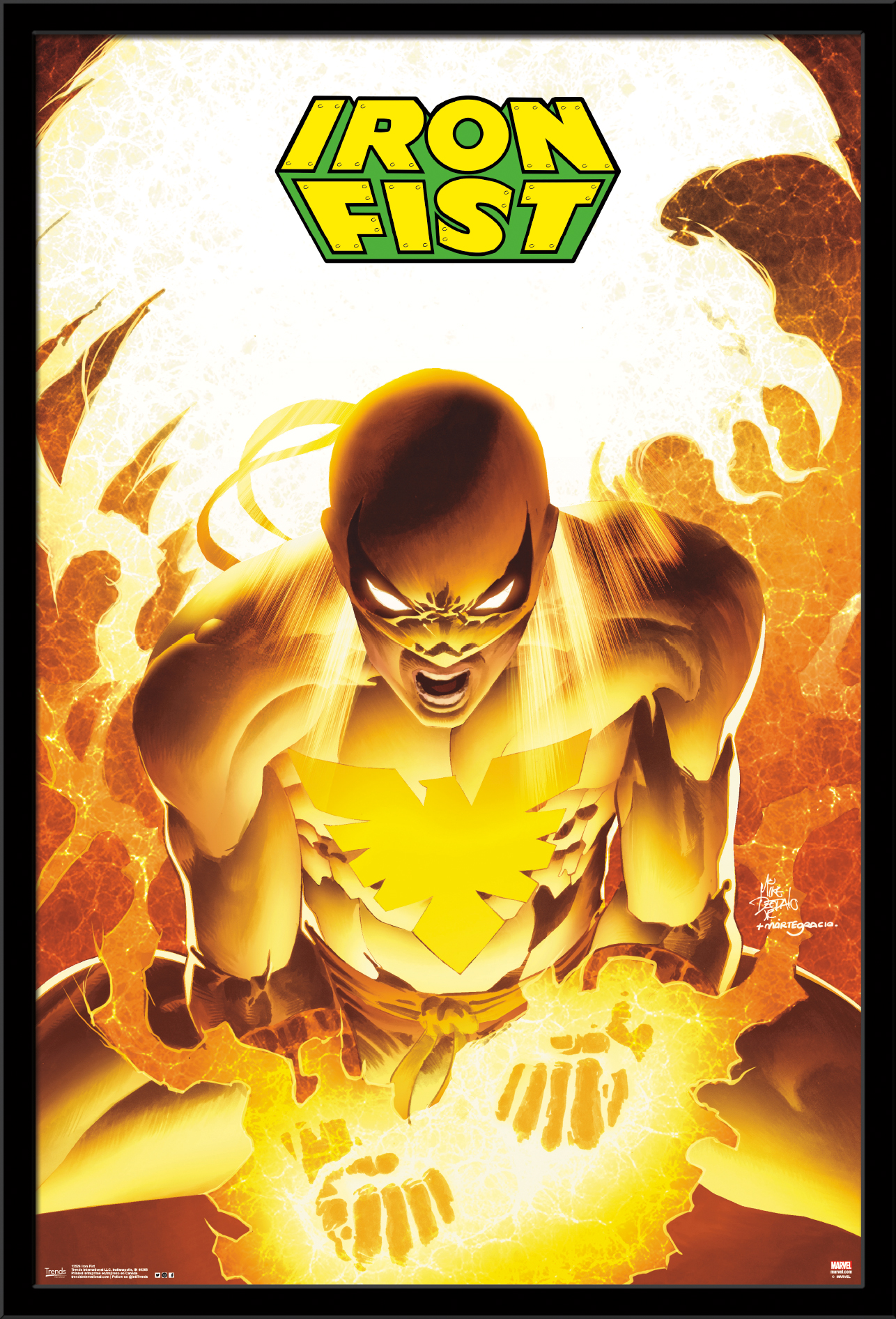 Marvel Comics - Iron Fist Wall Poster, 22.375" x 34", Framed
