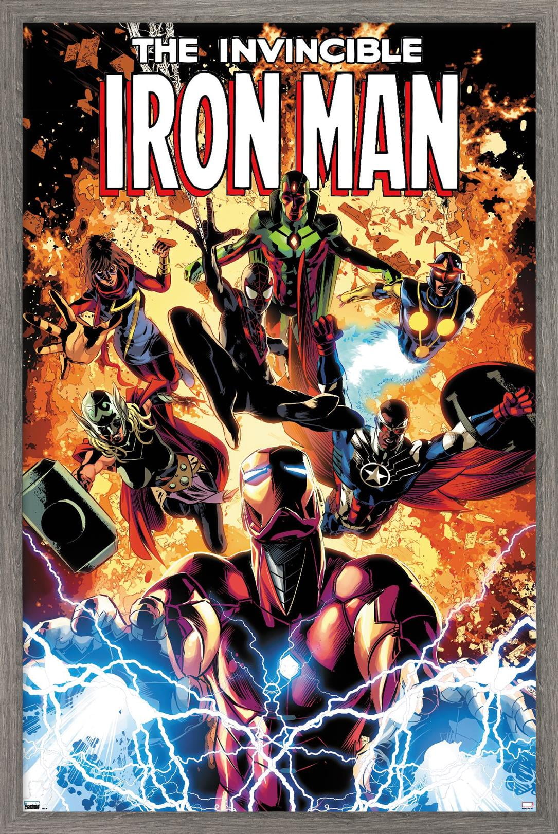 Marvel Comics - Iron Man - InVincible Iron Man #11 Wall Poster, 14.725" x 22.375", Framed