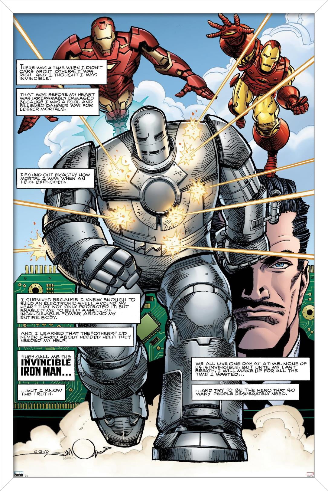 Marvel Comics - Iron Man - Marvel Comics 1000 Wall Poster, 22.375" x 34", Framed