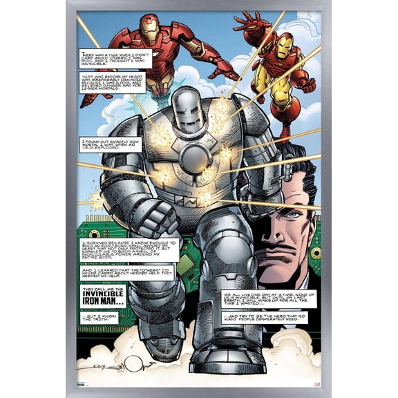 Marvel Comics - Iron Man - Marvel Comics 1000 Wall Poster, 22.375" x 34", Framed