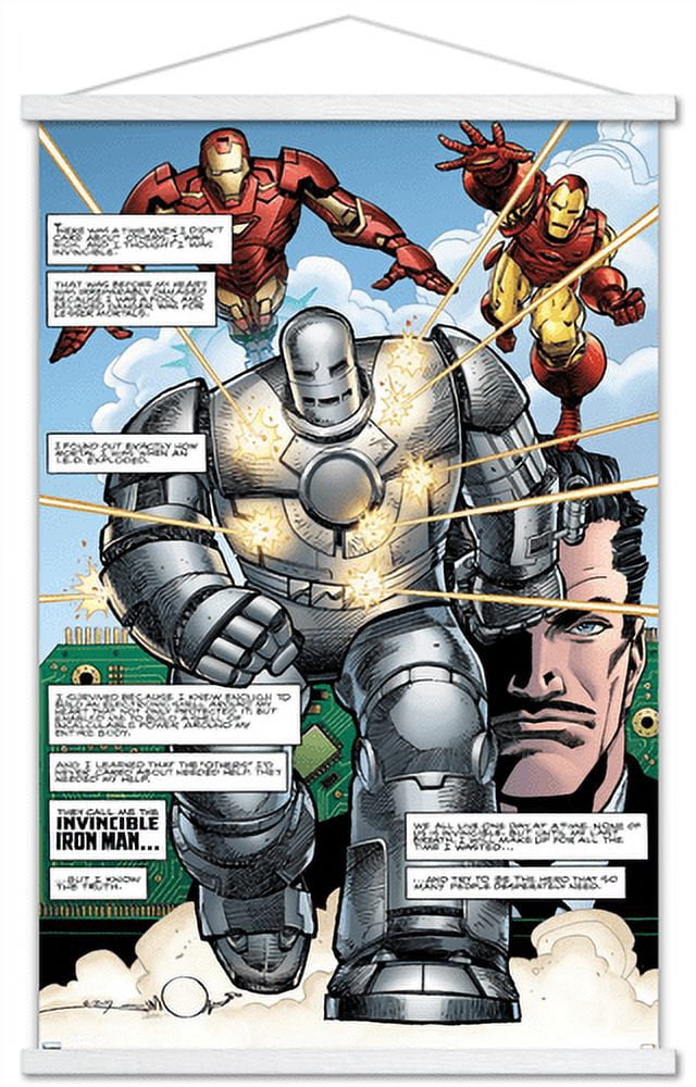 Marvel Comics - Iron Man - Marvel Comics 1000 Wall Poster with Wooden ...