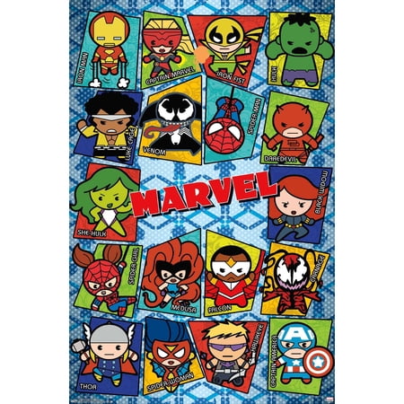 Marvel Comics - Kawaii Grid Wall Poster, 22.375" x 34"