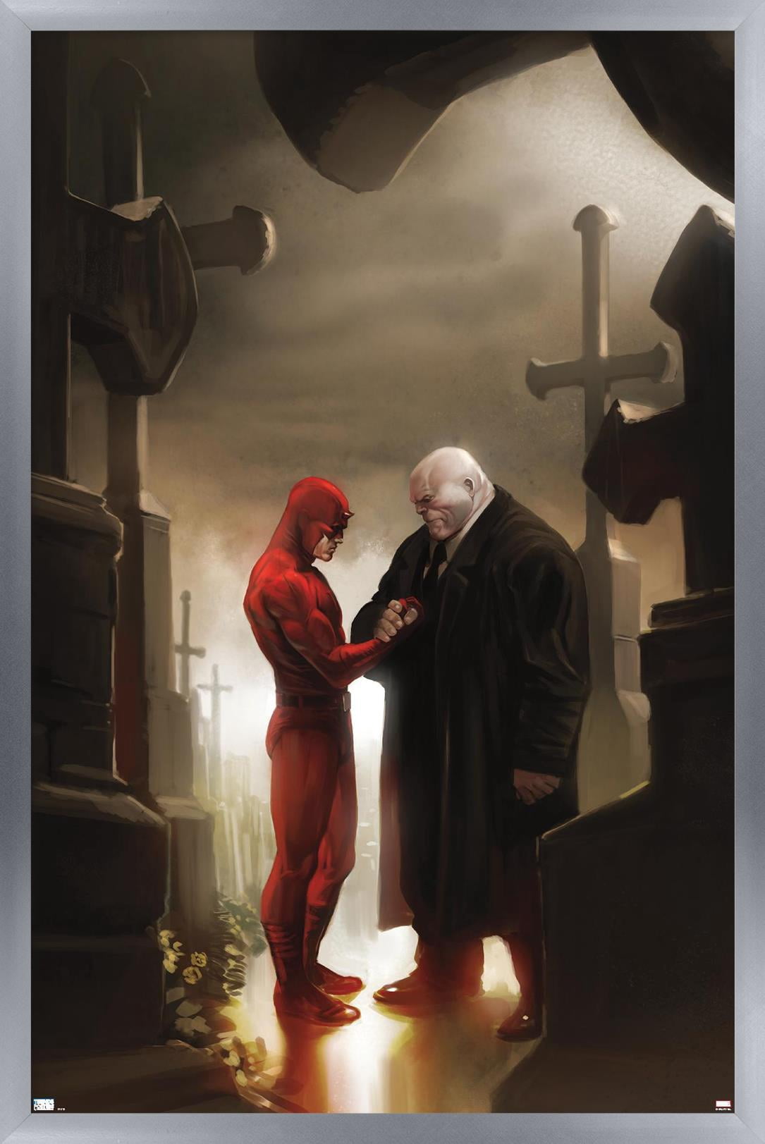 Marvel Comics - Kingpin - Daredevil in Cemetery Wall Poster, 14.725" x 22.375", Framed