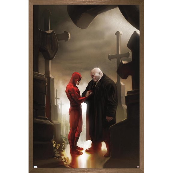 Marvel Comics - Kingpin - Daredevil in Cemetery Wall Poster, 14.725" x 22.375", Framed