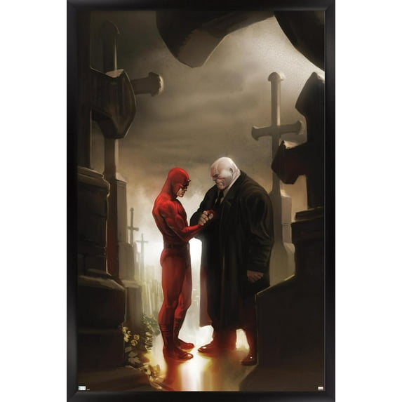 Marvel Comics - Kingpin - Daredevil in Cemetery Wall Poster, 22.375" x 34", Framed