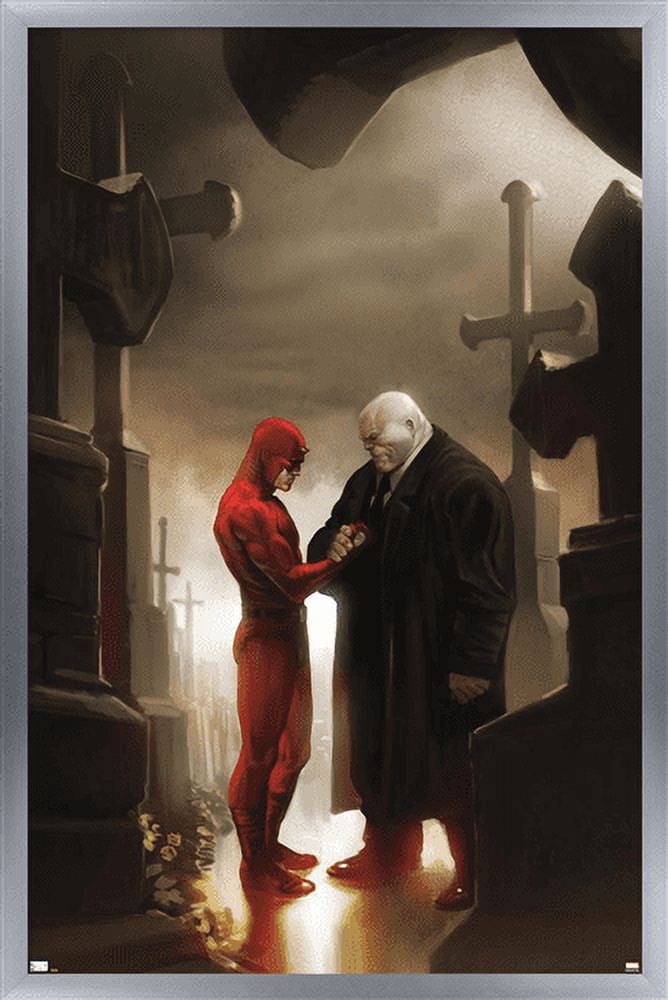 Marvel Comics - Kingpin - Daredevil in Cemetery Wall Poster, 22.375" x 34", Framed