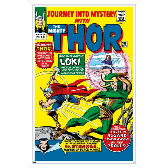 Marvel Comics - Loki - Journey Into Mystery #108 Wall Poster, 14.725" x 22.375", Framed