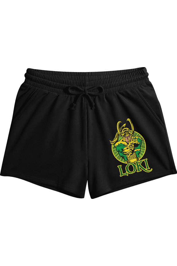 Marvel Comics Loki Lounge Shorts for Women Relaxed Fit-XXL