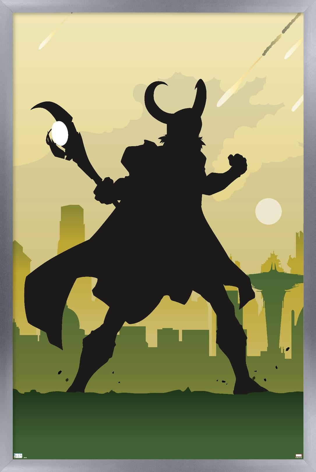 Marvel Comics - Loki - Minimalist Wall Poster, 14.725" x 22.375", Framed